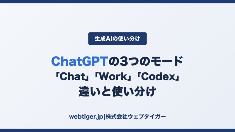 ChatGPTの「Chat」「Work」「Codex」違いと使い分け アイキャッチ