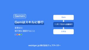 GeminiのGemはスキルに移行